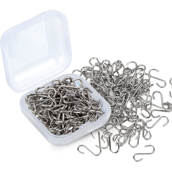 150 stykker 0,55 tommer Mini S kroge Connectors S-formet krog med opbevaringsboks til gør-det-selv-håndværk, hængende smykker, nøgleringe, tags