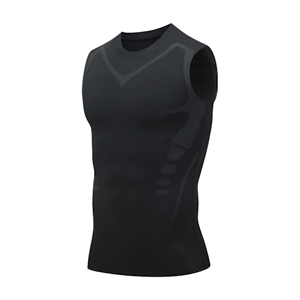 Jon kroppsformande väst, kroppsformande kläder för män, 2023 ny jon kroppsformande väst för män, bekvämt och ventilerande is-silke tyg black 2xl