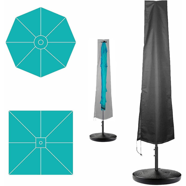 Beskyttelsesdeksel for utkragende parasoll 2 til 4 m bred 210D Oxford-stoff vanntett støvtett UV-bestandig 280 x 30/81/46 cm