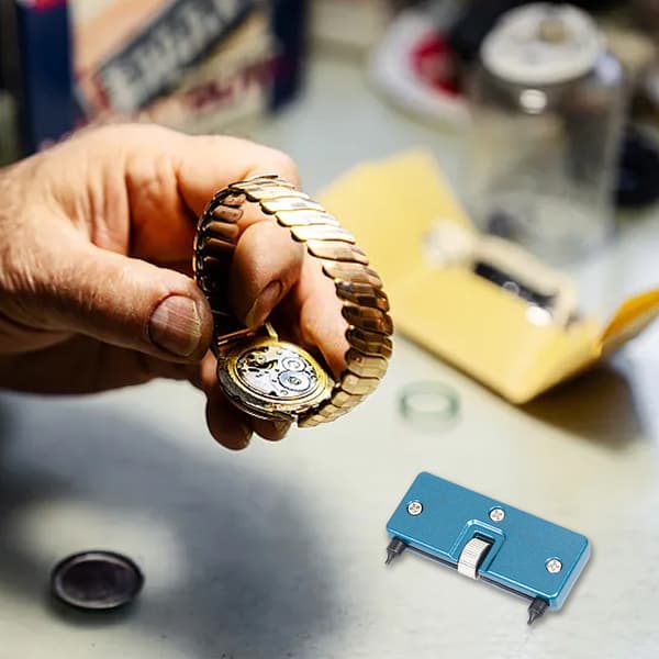 Bärbar mätaröppnare med runt huvud, metallversion