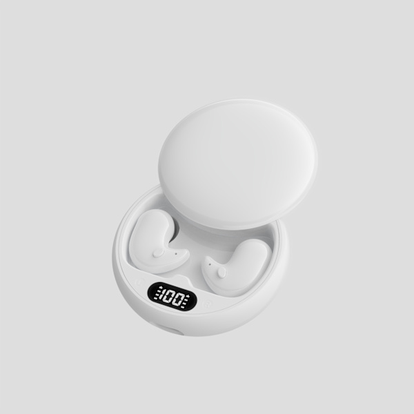 Bluetooth 5.3 Søvnørepropper True Wireless Mini In-Ear Sidesoving Løping Sport Hodetelefoner white