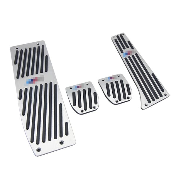 3 stk. borede M Sport automatiske bilpedalsæt skridsikre gasbremsefodstøttepedaler passer til BMW E36 E39 E46 E87 E90 X1 med komplet installationshardware Silver Automatic Transmission (3pcs Set)