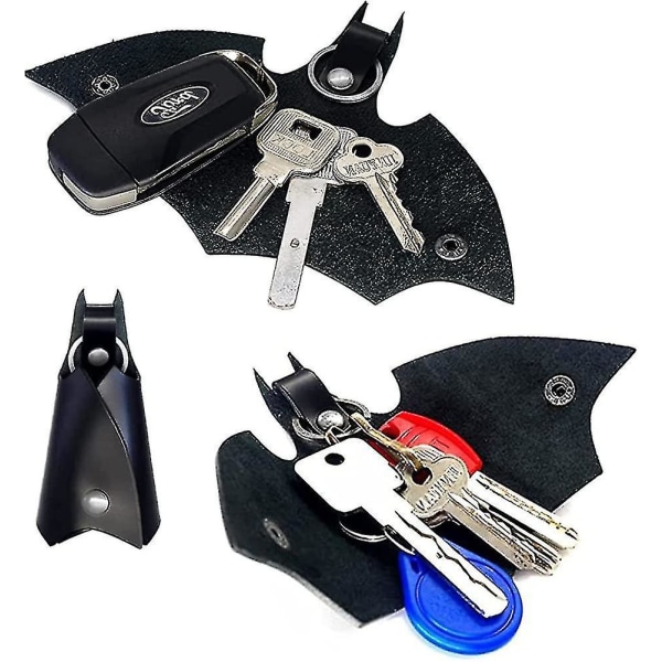 Herrnyckelring, 2 Batman konstlädernyckelringar, unisex , personlig graverad lädernyckelring för olika bil- eller motorcykelnycklar-xinhan