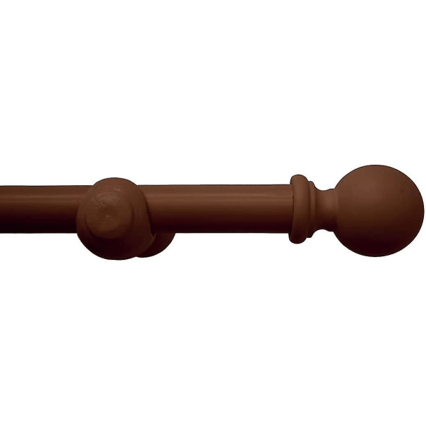 Gardinstång i trä 28 mm med runda ytterkanter - Trimbar - Lämplig för alla rum - 200 cm längd - Valnöt