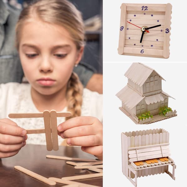 100 stk. ispinner av tre for hobby, trespatel