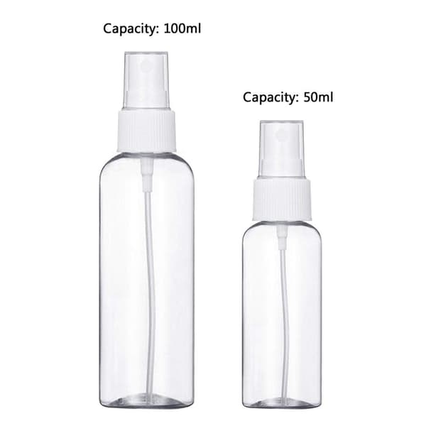Transparent Sprayflaska - Bärbart Reseflaskset Parfymspray - 4*50 ml Sprayflaskor + 4*100 ml Sprayflaskor + 2*Trattar + 1*Etikett
