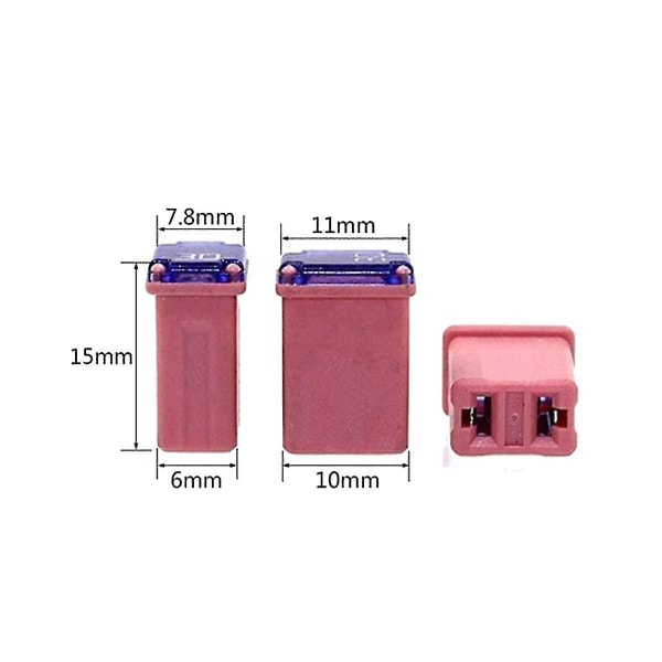 10 stk 20amp 30amp miniaturebokssikringer Fmm Mcase Type Fmm Maxi-sikringer ("lavt slag")