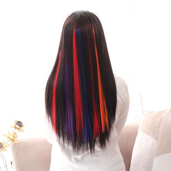 3 Clip-In Hår Extensions - 24 Farger Grå Lilla