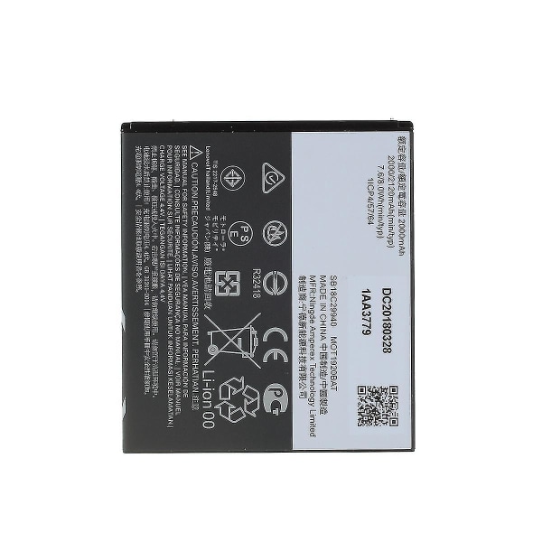 JE30 3.8.5V 2120mAh Li-polymer batteri reservedel til Motorola Moto E5 Play