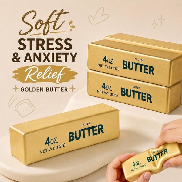 Limited Edition Gylden Smør Squishy til Børn, Mænd og Kvinder. Blødt Squishy Legetøj til Angst- og Stresslindring