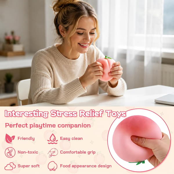 2 STK Fersken Squishy Fidget Leker