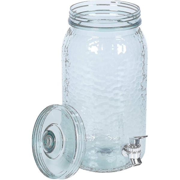 Stor 5 liters klar plast drikkedispenser med lokk og kran