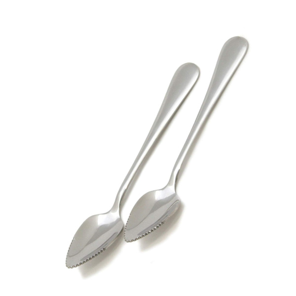 Grapefrugtske Löffel, rustfrit stål, sølv, Mængde: 2 stk;