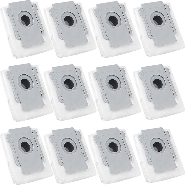 12 pakkauksen tyhjiöpussit Irobot Roomba I & S -sarjalle - I7, I7+, I3+, I6+, I8+, S9+ - Clean Base -automaattiset lianpoistopussit