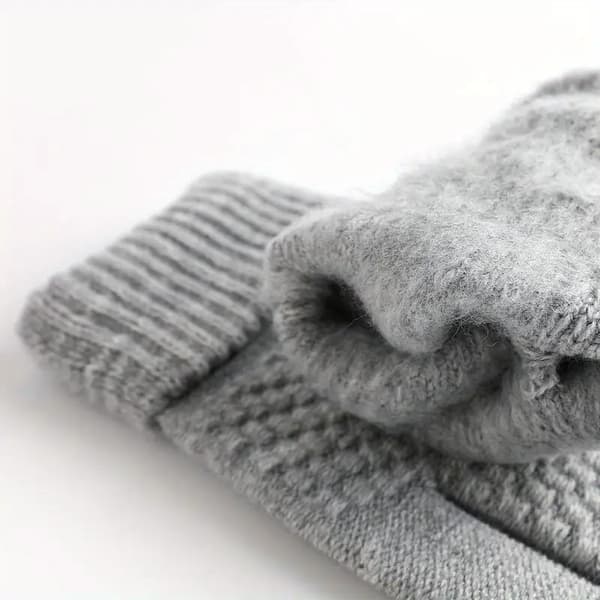 1 par extremt kalla -30°C vinterhandskar för damer med fleecefoder, fingerlös design med pekskärm, elastisk handled för bilkörning, löpning och sms:ande White