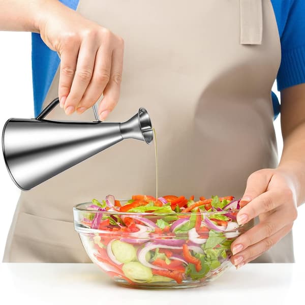u00d8lflaske, oljedispenser i rustfritt stu00e5l, ideell for helling og drypping