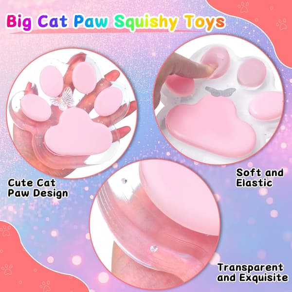 Squishy, gigantiske kattepote-fidgetleker for stresslindring