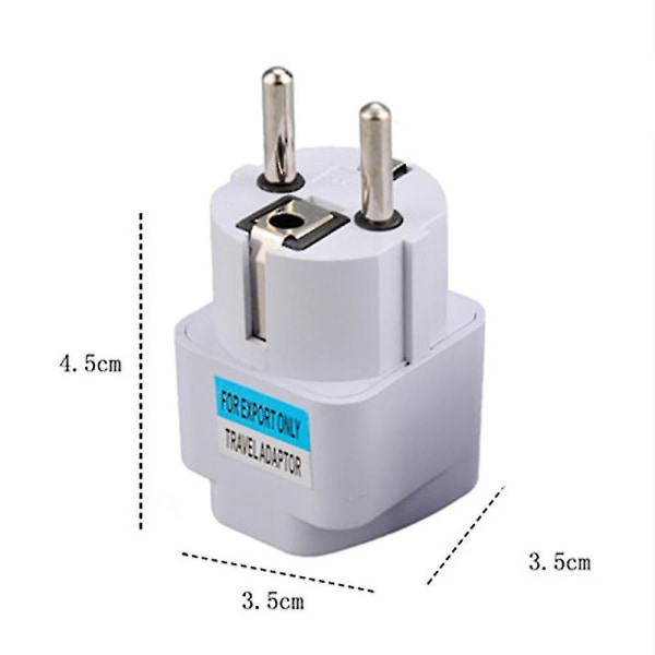 Rejseadapter Stik - Tysk til europæisk stikkontaktkonverter til Indonesien, Frankrig, Sydkorea, Rusland