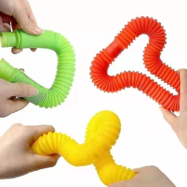 6 stk. Fidget Pop Tube Stretch Pipe Legetøj, Stretch Pipe Sensorisk Værktøj Stre