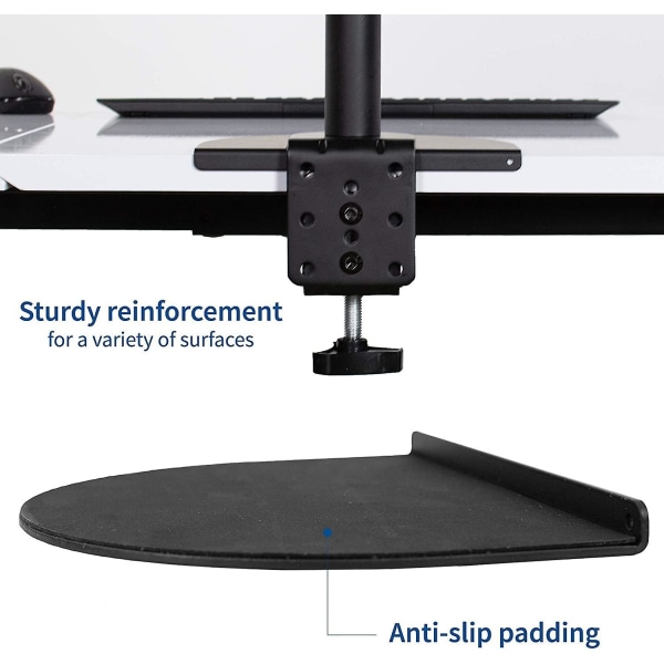 Skærmmonteret forstærkningsplade til tynde, glas- og andre skrøbelige bordplader, stålbeslagsplade passer til de fleste skærmstativ C-klemmeinstallation