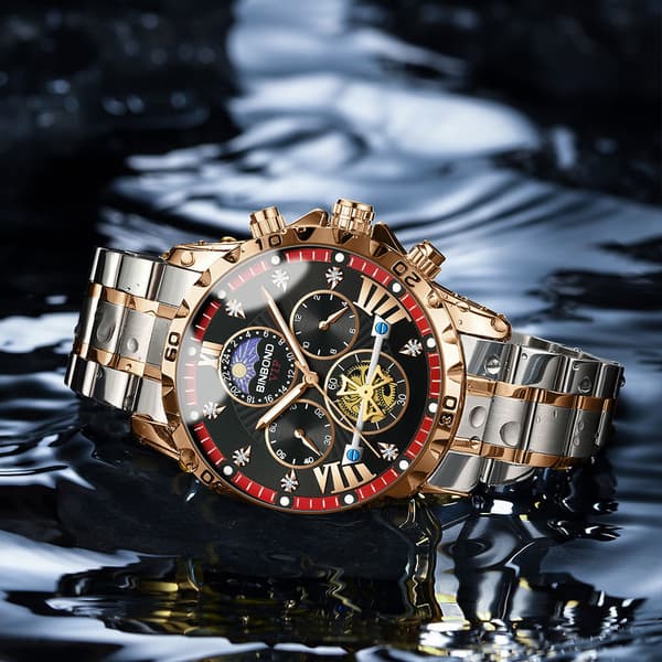 Herr quartz klocka high-end affärs lysande vattentät klocka