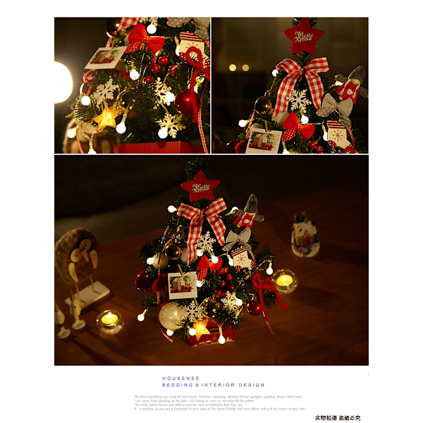 Julepynt Desktop Juletre Ornament Xmas 60cm Hjem Nyttår Lysende Festival Miniatyr 9