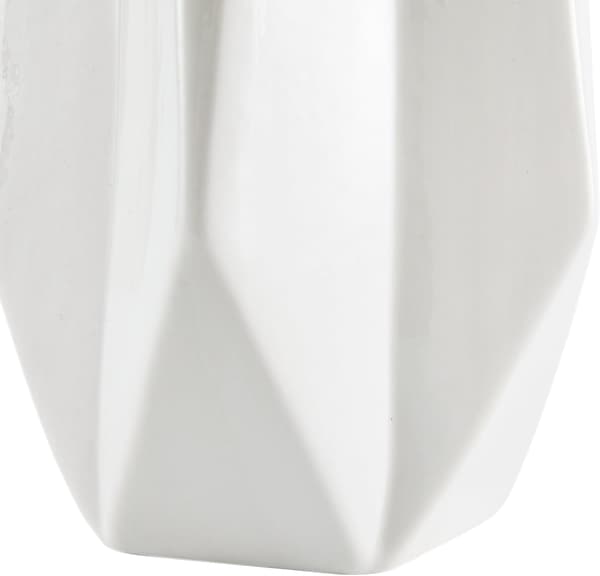 Rivet Modern vinklad vas i stengods, 36,5 cm hög, vit