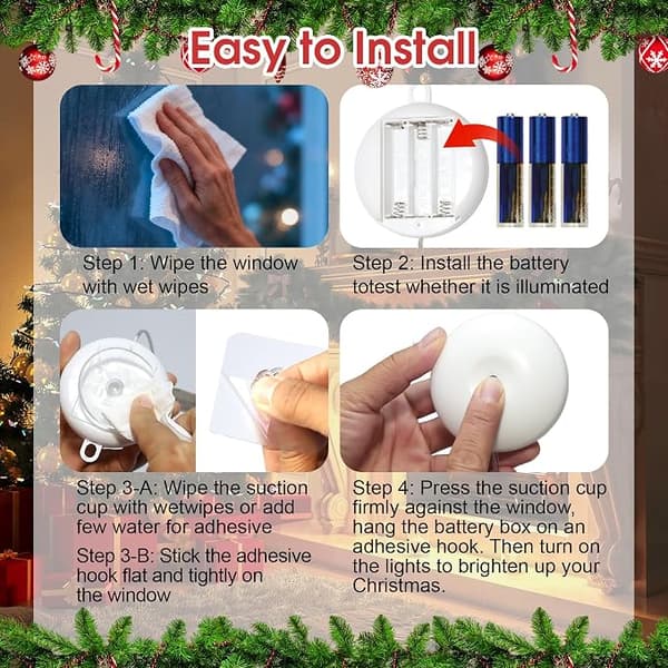 LED Stjerne Julelys, 2-pak, Batteridrevet, med Timer, 8 Tilstande; Velegnet til Juledekorationer, Fester og Bryllupper