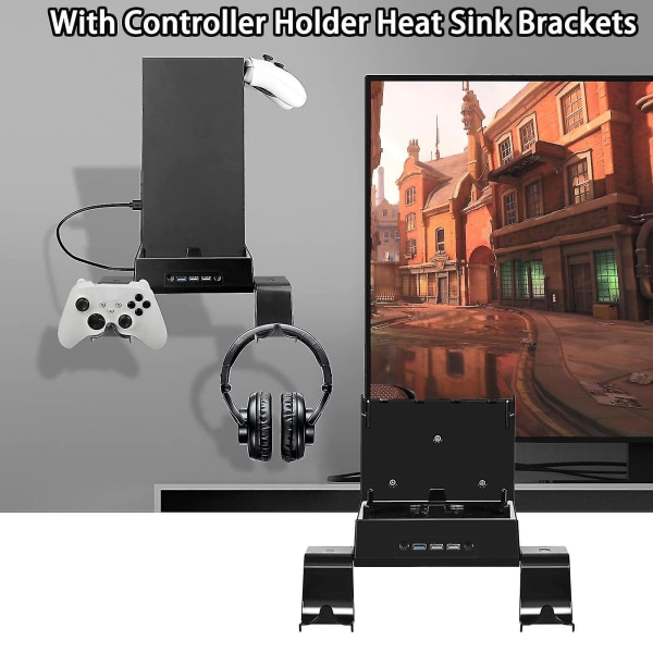 RGB køleventilator Multifunktionel vægmonteret spilkonsol med 3 USB-porte Køleventilator til Xbox Series X