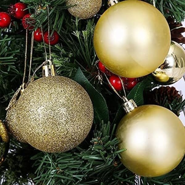 Dropball julkulor, 100 delar, julgransdekorationer i en låda (guld)