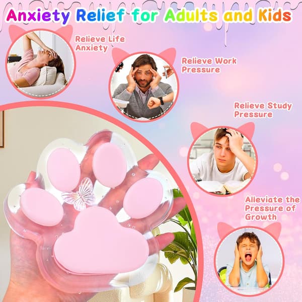 Squishy, gigantiske kattepote-fidgetleker for stresslindring