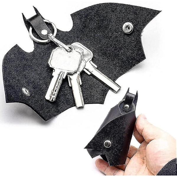 Mænds nøglering, 2 Batman imiteret læder nøglering, Unisex nøglering taske, personlig gravering læder nøglering til forskellige bil- eller motorcykelnøgler-xinhan