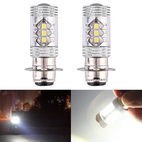 80w Ba20d H6 White 16 Led Motorcycle Motorbike/moped/atv Headlight Bulb