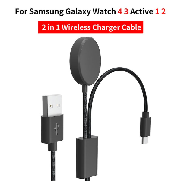 2 i 1 Smart Type-c Pd hurtigladekabel for Samsung Galaxy Watch3/4/4 Classic