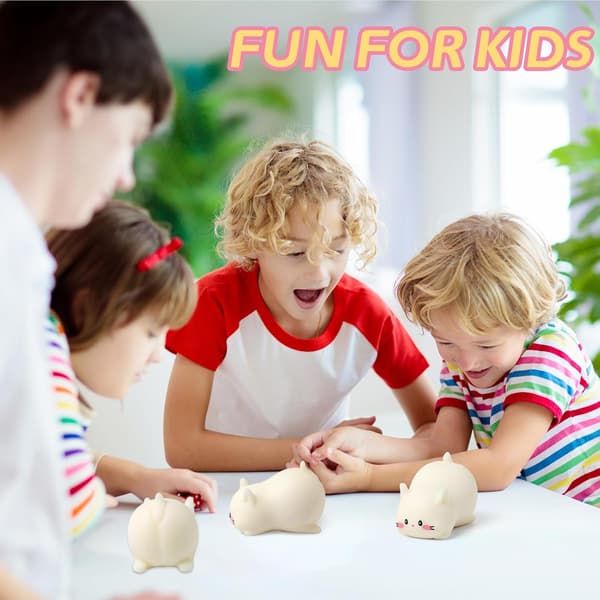 Kat stressbolde, søde katte squishy legetøj til børn og voksne, stresslindrende sensorisk legetøj (hvid), fidget legetøj squishy egnet til drenge G