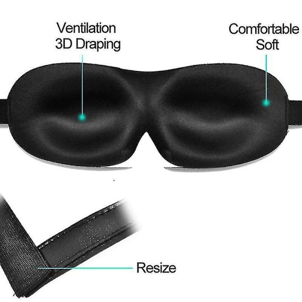 3D-silmämaski Travel Sleep Rest Pehmeä cover Suojakalvon silmäsuoja