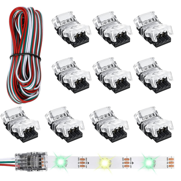 11 stycken Tunable 3 Pin Led Strip Connectors 10mm Led Strip Light Connectors Led Strip Connector Te