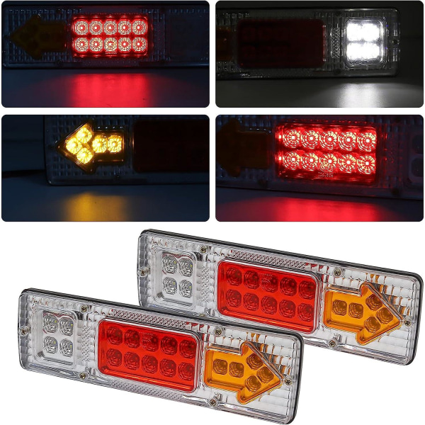 LED-bakljus 131 LED Super Bright 12-24V Vattentät Blinkers Bromsljus Universal för jordbruksfordon, traktorer, släpvagnar, husbilar, husbilar