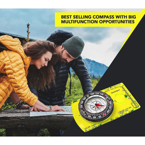 Kompassi Patikointi Reppukompassi | Advanced Scout Compass Camping Navigation - Boy Scout Compass lapsille | Ammattimainen kenttäkompassi Map Readille