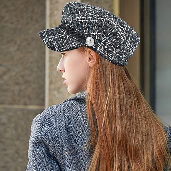 Peaked Cap Casual Cap Elegant Vinterhat til Kvinder (56-58cm)