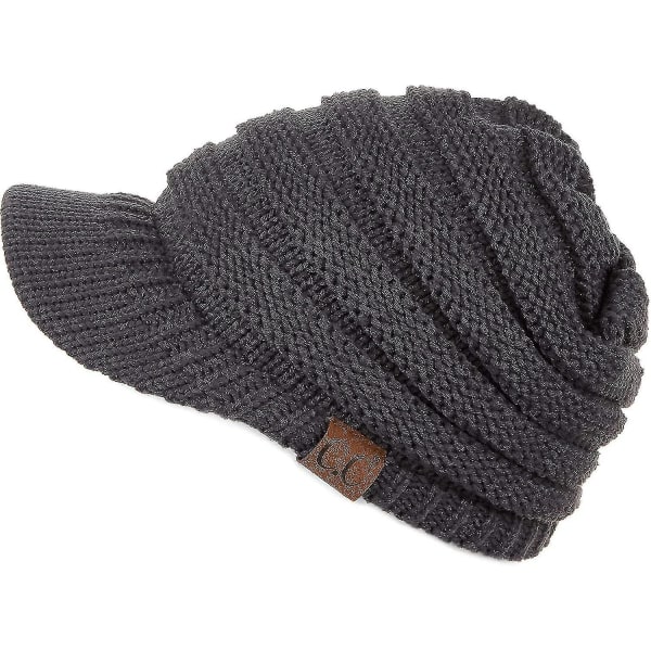 Hatsandscarf Exclusives, ribbstickad mössa för kvinnor med brätte (yj-131)(yj-2023)