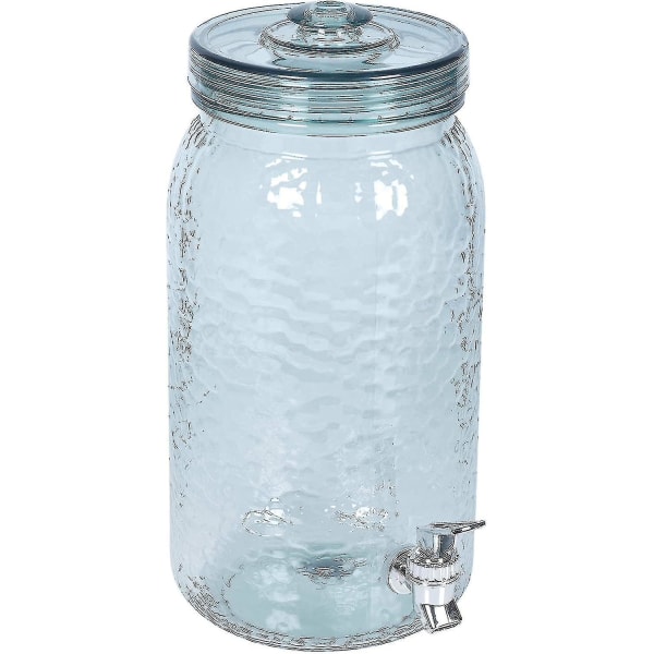 Stor 5 liters klar plast drikkedispenser med lokk og kran