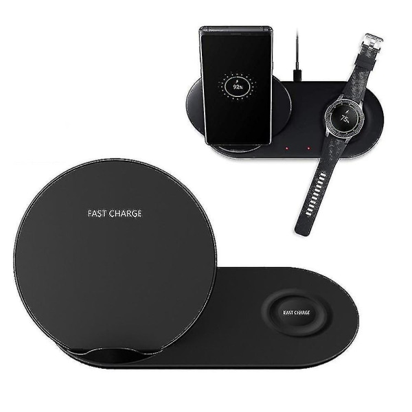 Samsung Fast Qi Wireless Charger Pad Duo Galaxy Note 9 S9 Gear S3 Watch