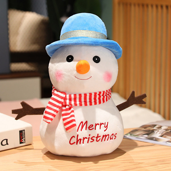 Christmas Plush Stuffed Toy Christmas Snowman Toy Christmas Home Charms Christmas Party Supplies（25cm）