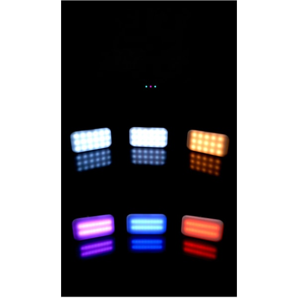 Liten bärbar LED-lampa för fotografering, kamera, ljus, uppladdningsbar, tre färglägen, justerbar RGB-lampa