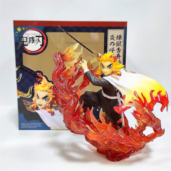 Anime Figuurit Demon Slayer Rengoku Kyoujurou Fire Dragon Scene Pvc Action Figma Lelu 17cm Kimetsu No Yaiba Model Xmas Gift Doll
