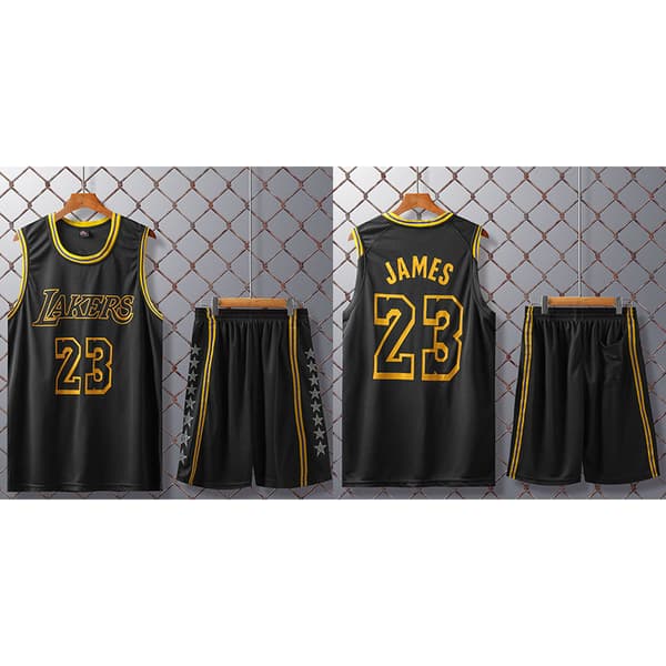#23 LeBron James Basketbollströja Set Lakers Uniform Barn Black 26