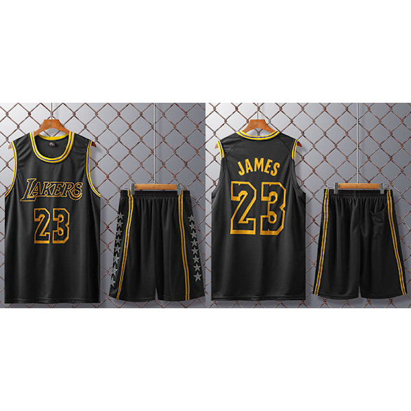#23 LeBron James Koripallopaita Setti Lakers Asu Lapsille Black 26