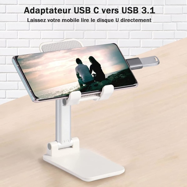 USB 3.1 til USB C-adapter, høyhastighetsoverføring, USB C hann til USB-hunn, Thunderbolt 3 Type C til USB-adapter med OTG-støtte for MacBook Air/Pro/