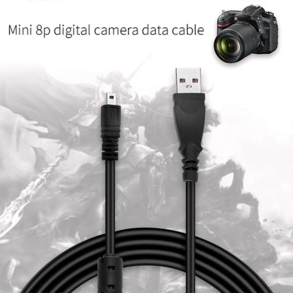 Digitalkamera USB Data Synkroniseringskabel 8-pinners Laderledning 1/1,5M Lengde Ladekabel Bilder Synkronisering Overføringskabel